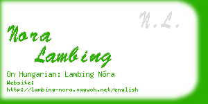 nora lambing business card